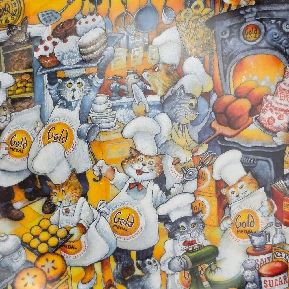 Franklin Mint Bill Bell Gold Medal Flour Cat Plates Set of 3 Signed
